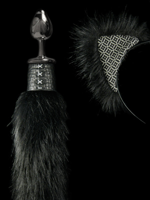 Feline Butt Plug Tail and Ears Black
