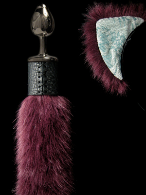 Butt Plug Tail and Ears Burgundy